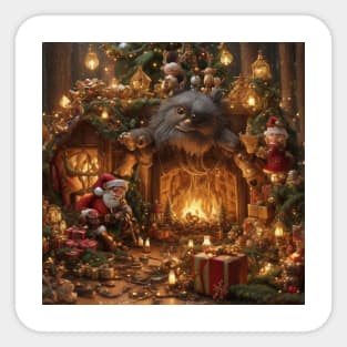 Merry christmas and santa claus Sticker